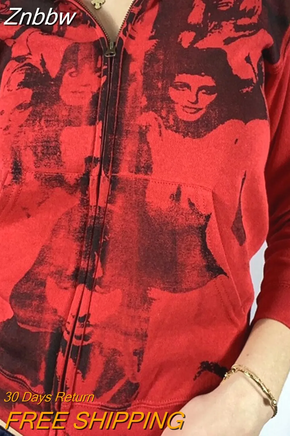 Znbbw Women Zip-up Y2K Harajuku Oversized Skeleton Hoodie Goth Hoodie Female Women Grunge Hooded With Zipper Hood Skull Sweatshirt - Image 6