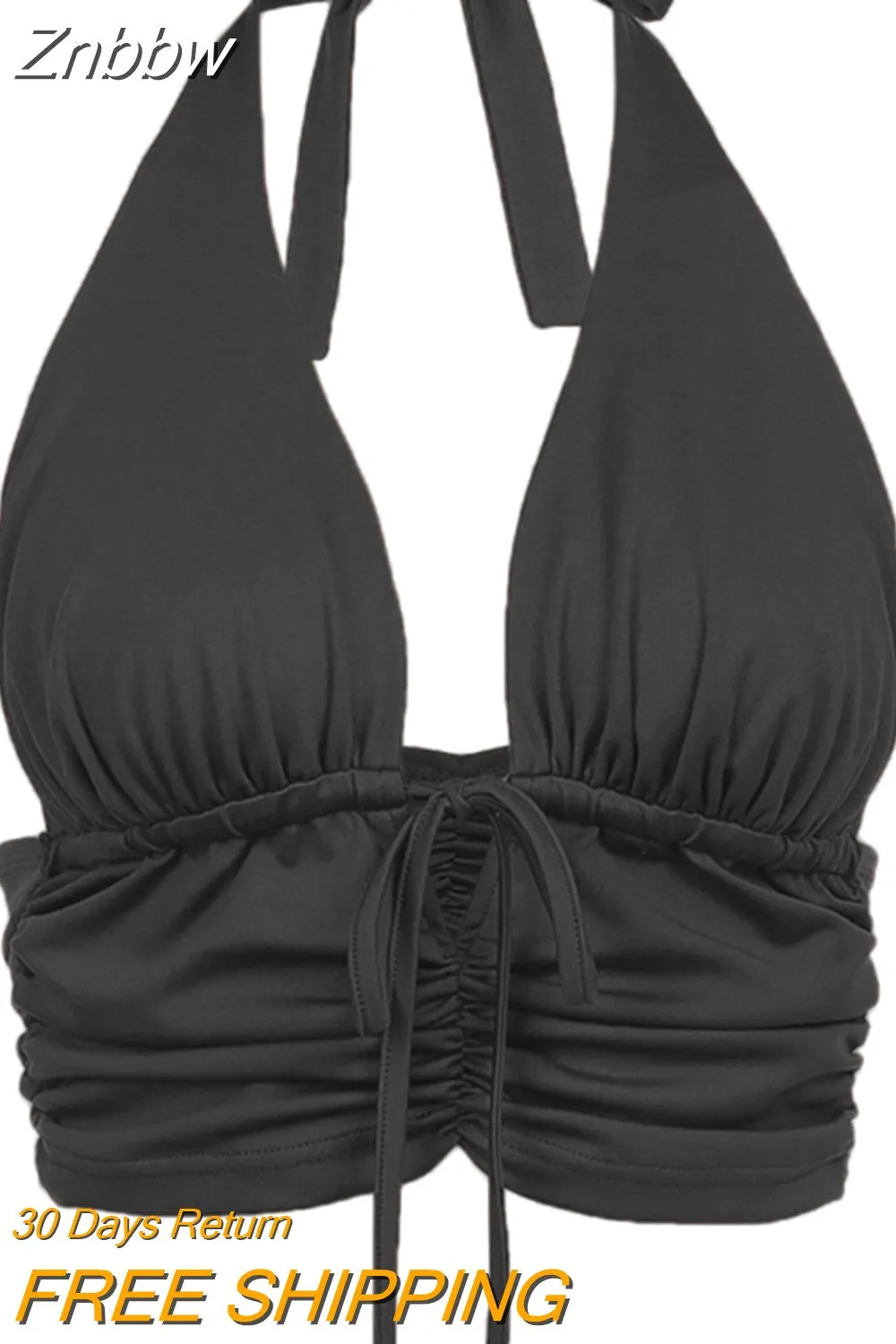 Znbbw Style Sexy Vintage Strappy Y2K Halter Crop Top Women Summer 90s Backless Cami Tops Tees Ladies Fashion Fitness Camisole Party - Image 4