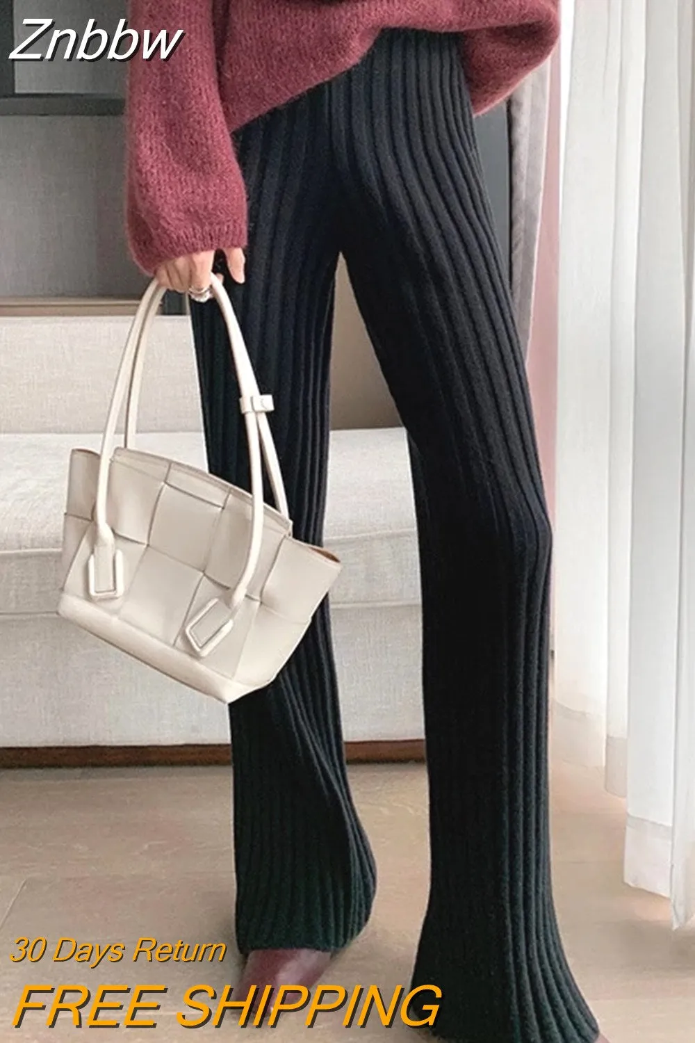Znbbw Knit Long Sleeve Sweater Women Top And Pants 2023 Streetwear Two Piece Set Casual Loose Tracksuit Chic Pant Suits Outfit - Image 13