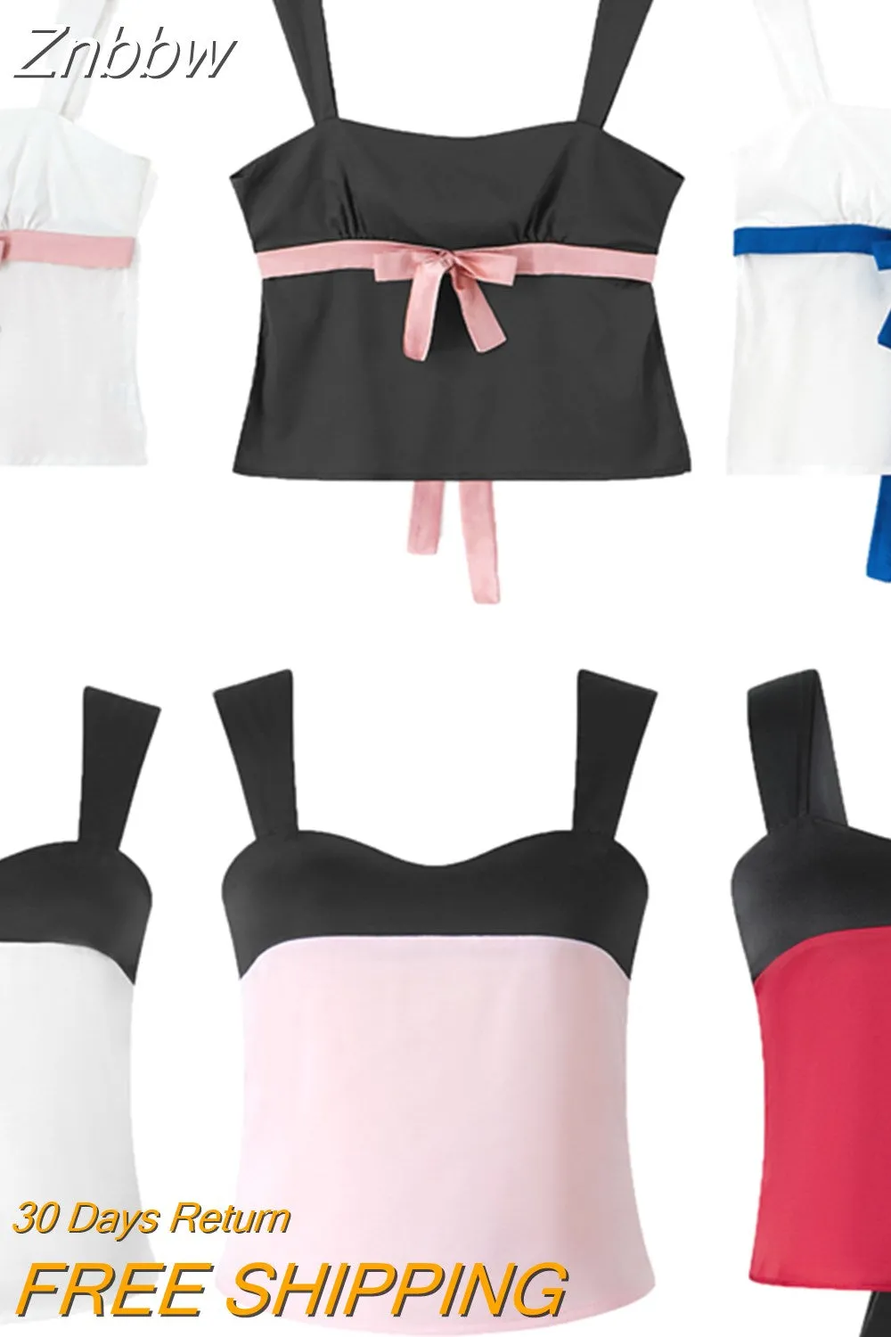 Znbbw Y2K Milkmaid Camisole Top Y2K Fairy Grunge Backless Tie Up Mini Vest Retro Aesthetic Women Crop Top Streetwear