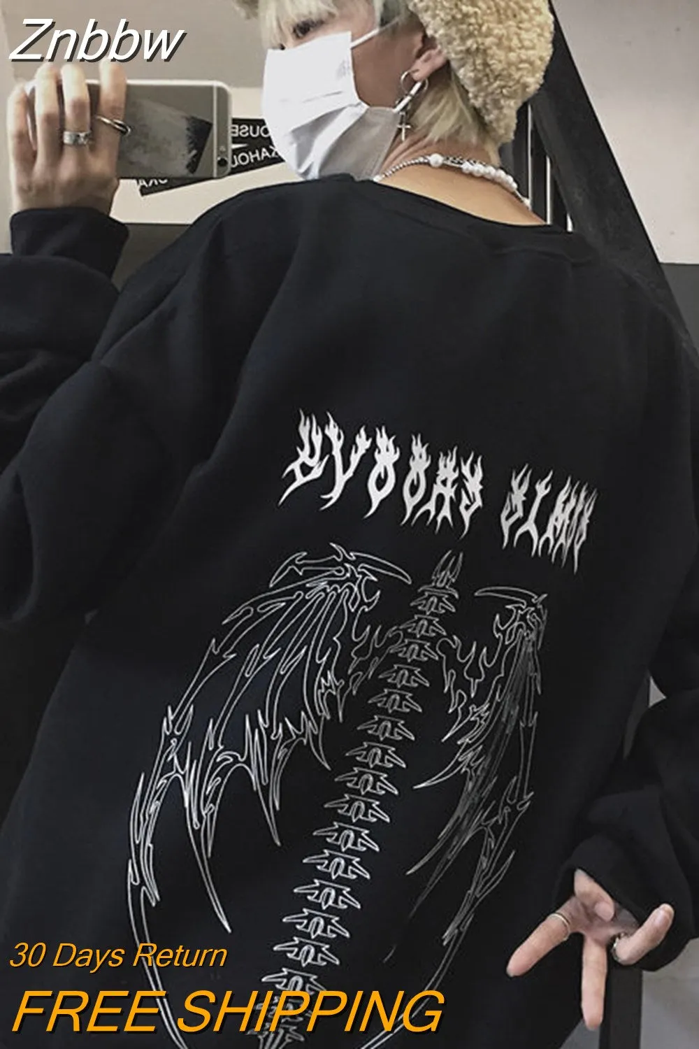 Znbbw Fashion Star Letter Print Men's Hoodie Sweatshirt Gothic Sport Coat Long Sleeve Oversized Hoodie Jacket Y2K Hooded Pullover 0410 - Image 6