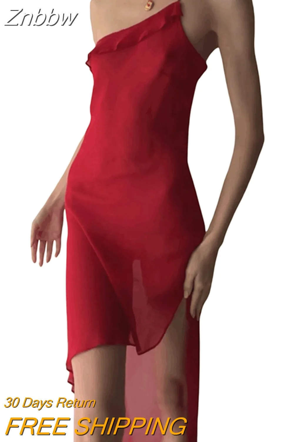 Znbbw Women Sexy Sleeveless Ruffle Mini Dress Sleeveless Short Dress Cutout Backless Slip Mini Dress Clubwear