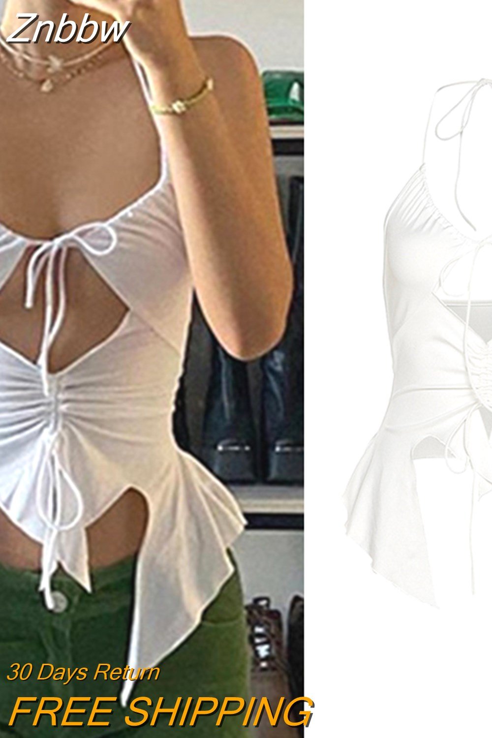 Znbbw Harajuku Mesh Sleeveless Crop Tops Women Summer Sexy Camisoles Y2k Aesthetics Vintage Cropped Corset Tanks Tops 90s Clothes - Image 12