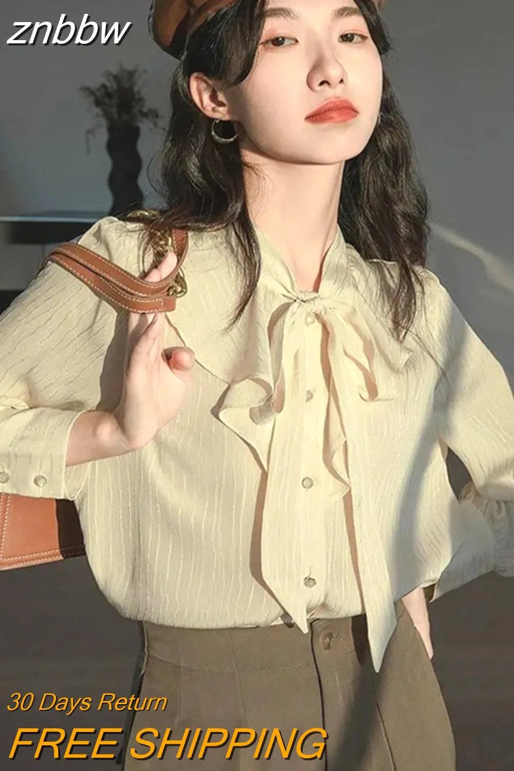 znbbw 2023 Summer Long Sleeve Women Chiffon Shirt Korean Style Stripe Button Ladies Blouse Office Lady Work Female Clothing - Image 2