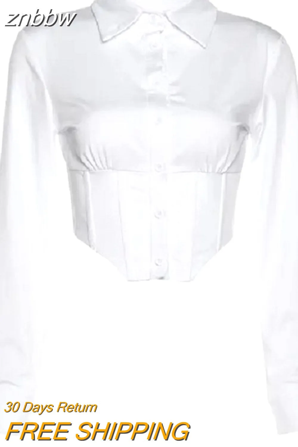 znbbw 2023 Autumn Y2K Sexy Long Sleeve Folds Women Shirt Street Gothic Button Ladies Crop Top Club Female Clothing Blouse Tops - Image 3