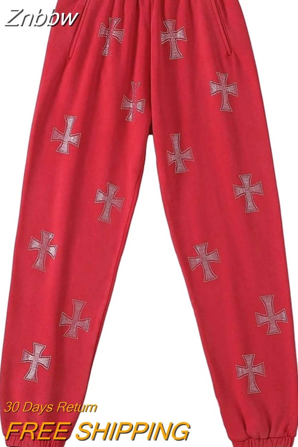 Znbbw rhinestone Harajuku Pants For Women Trouser Streetwear Woman Harem Pants Ins Retro Teens Straight Causal Pants Plus Size - Image 15