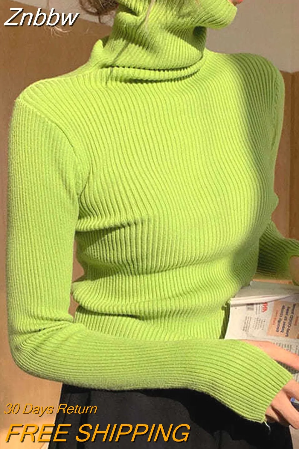 Znbbw Sweaters 2023 Autumn Winter Casual Soft Casual Soft Slim Knitted Pullove Soft Warm Jumper Y2K Long Sleeve Sweaters - Image 5