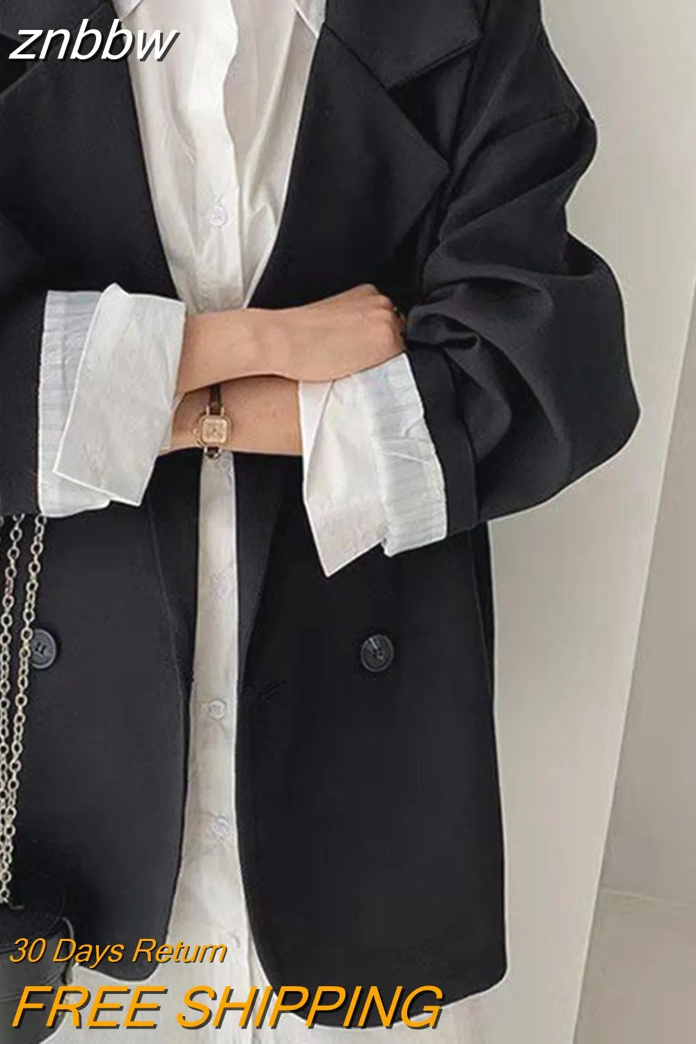 znbbw 2023 Autumn Casual Long Sleeve Blazer Women Korean Style Oversize Ladies Suit Blazers Work Female Clothing Jacket Coat - Image 2