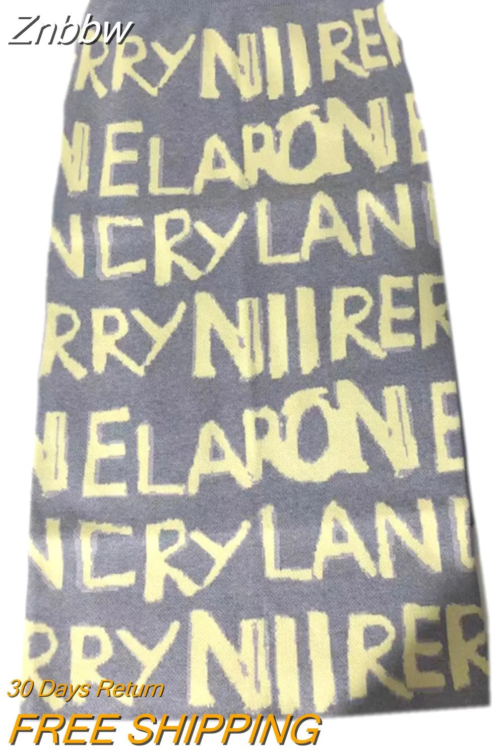 Znbbw Women's Letters Knit Skirt Autumn Winter New High Waist Split Straight Office Lady Long Warm Step Faldas female ML297 - Image 7