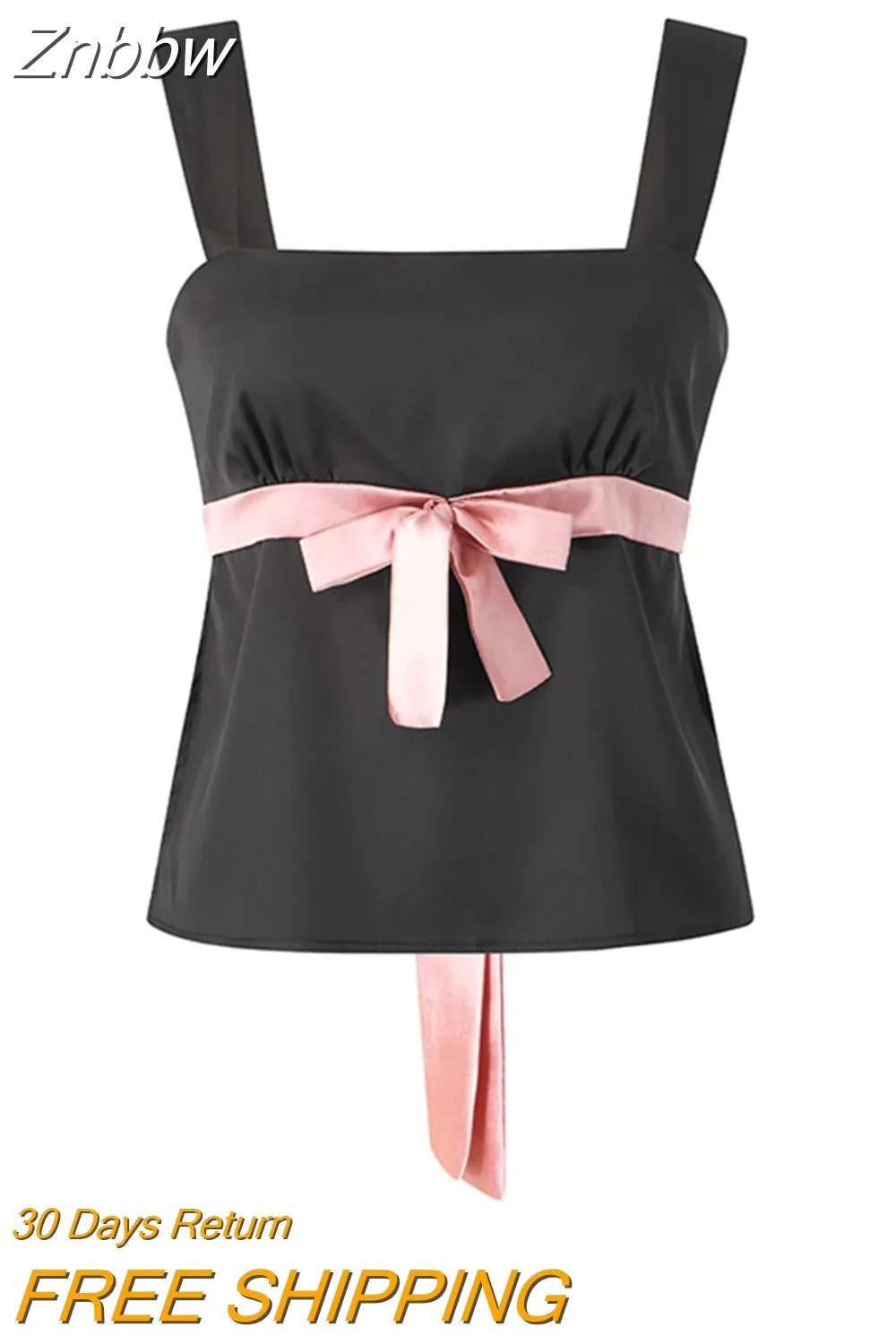 Znbbw Y2K Milkmaid Camisole Top Y2K Fairy Grunge Backless Tie Up Mini Vest Retro Aesthetic Women Crop Top Streetwear - Image 7