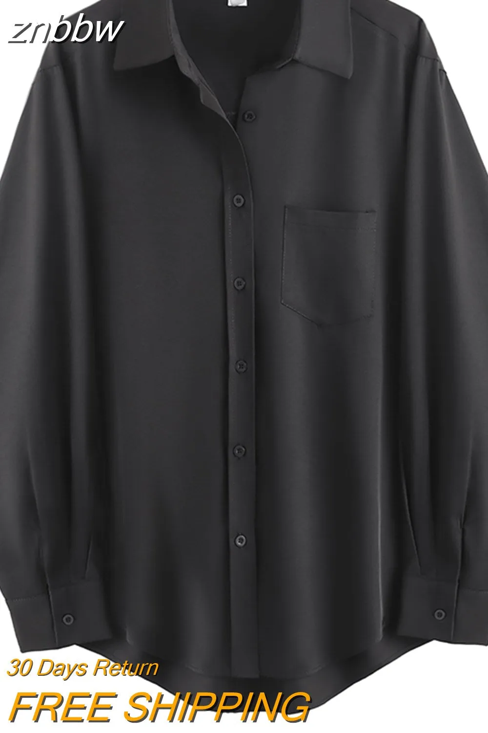 znbbw 2023 Spring Minimalist Chic Oversize Women's White Basic Shirt Long Sleeve Button Up Loose Woman Tunic Blouse Clothing - Image 2