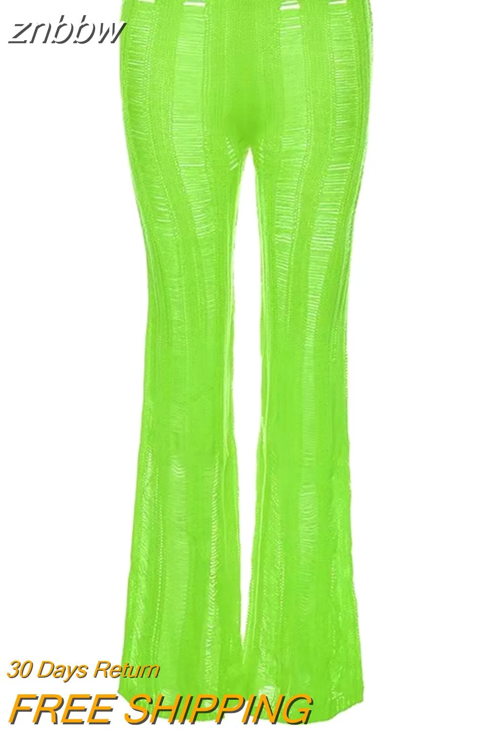 znbbw Sexy Hollow Out Knit Pant Outfits Women Summer Two Piece Sets Sleeveless Tank Tops + Long Pants See Through Beach Club - Image 11