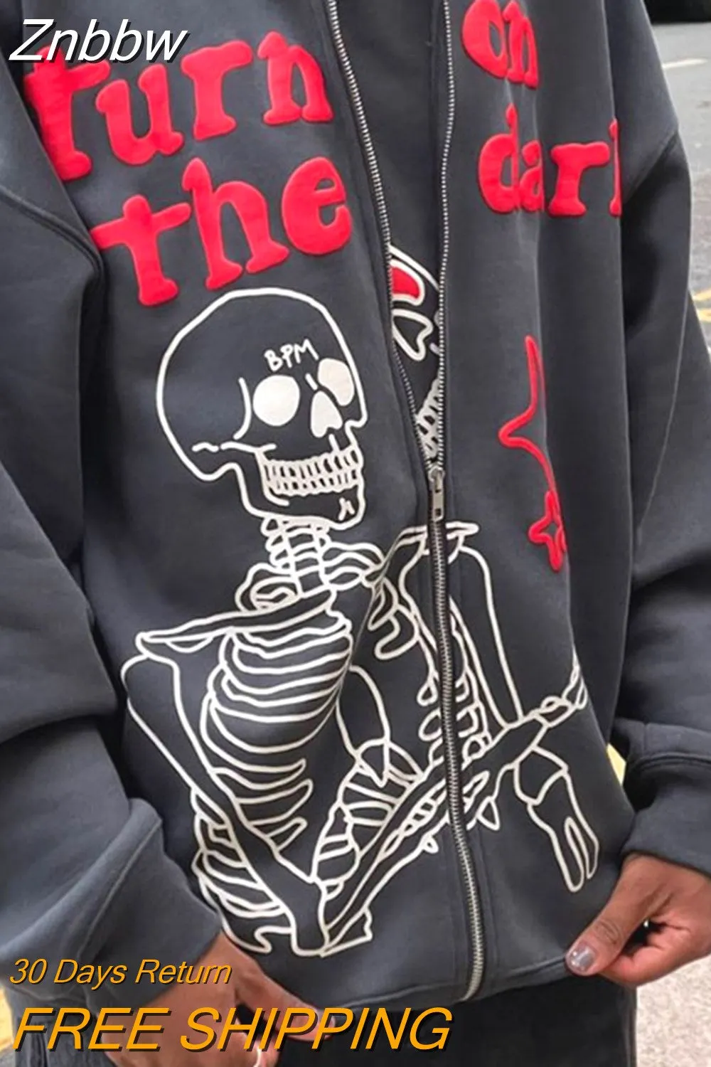 Znbbw Hop Joggers Sweatshirt 2023 Men Korean Fashion Punk Sport Coat Pullover Rhinestone Gothic Long Sleeve Zip Hoodies Y2k Jacket - Image 16