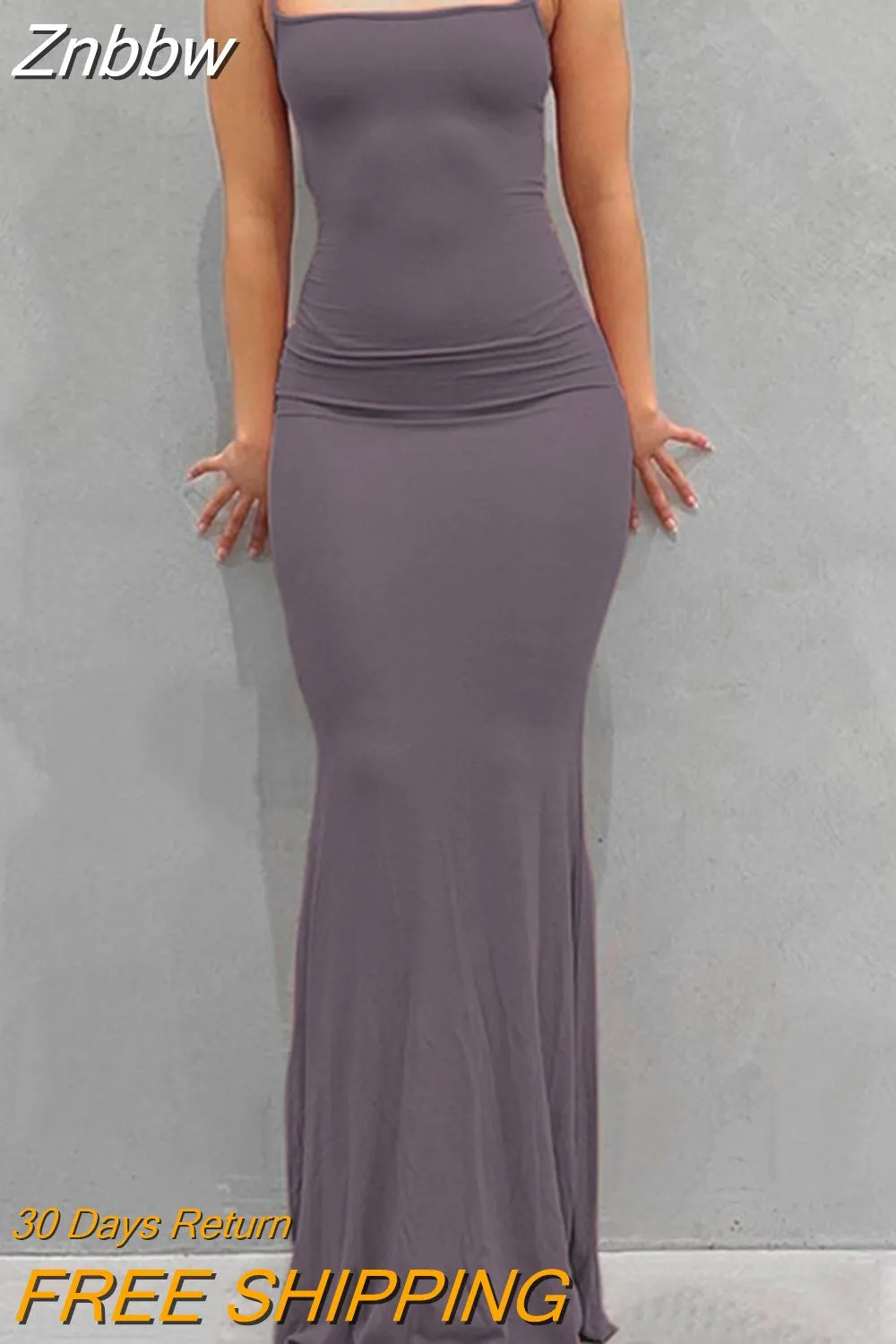 Znbbw Dresses for Women Strap Backless Long Maxi Dresses Sleeveless Sexy Skinny Casual Elegant Summer Dresses Woman 2023 - Image 5