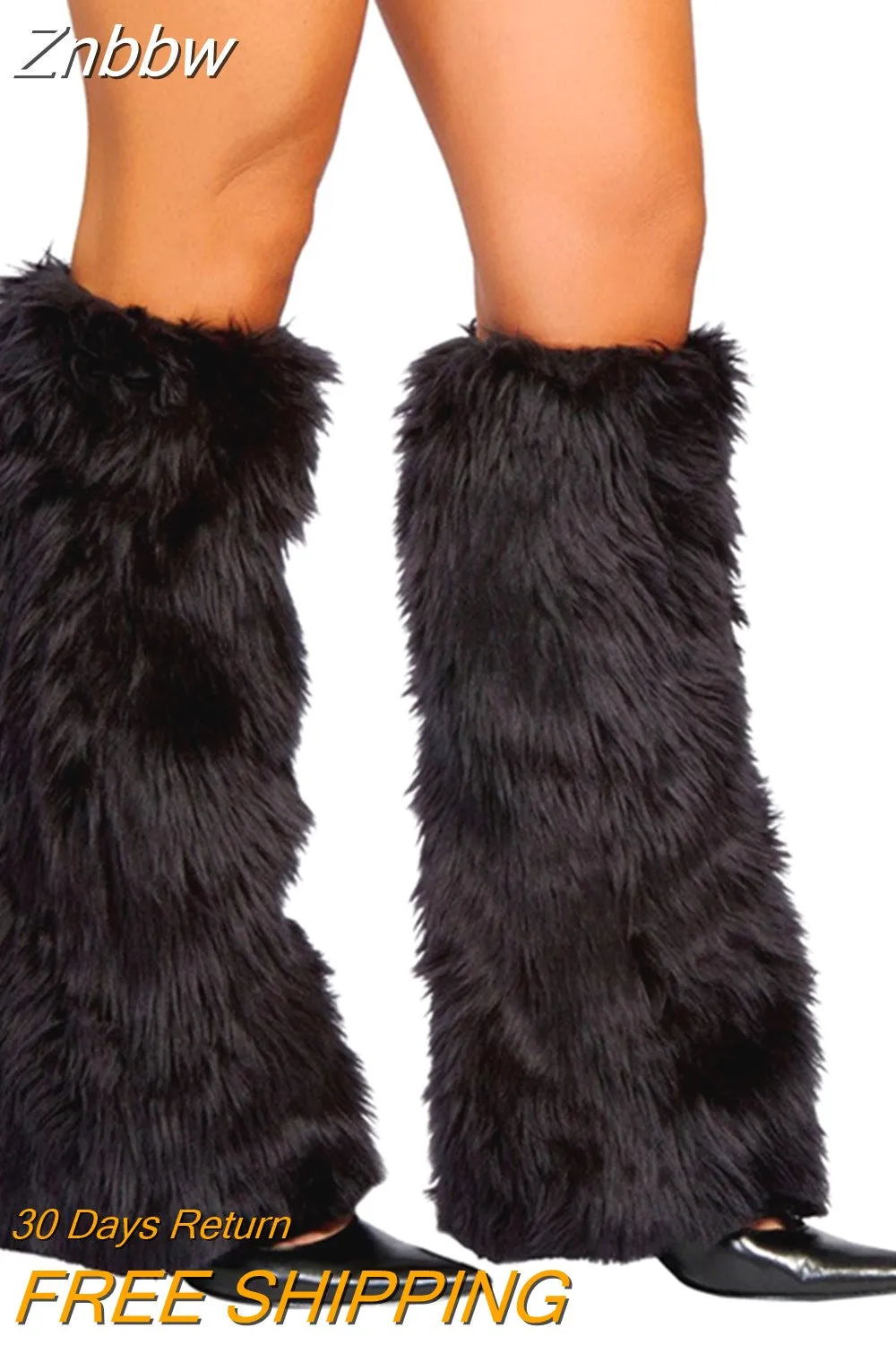 Znbbw Women Faux Fur Leg Warmers Furry Fuzzy Winter Boot Cuffs Cover Christmas Red Stocks New Year Party wear - Image 7