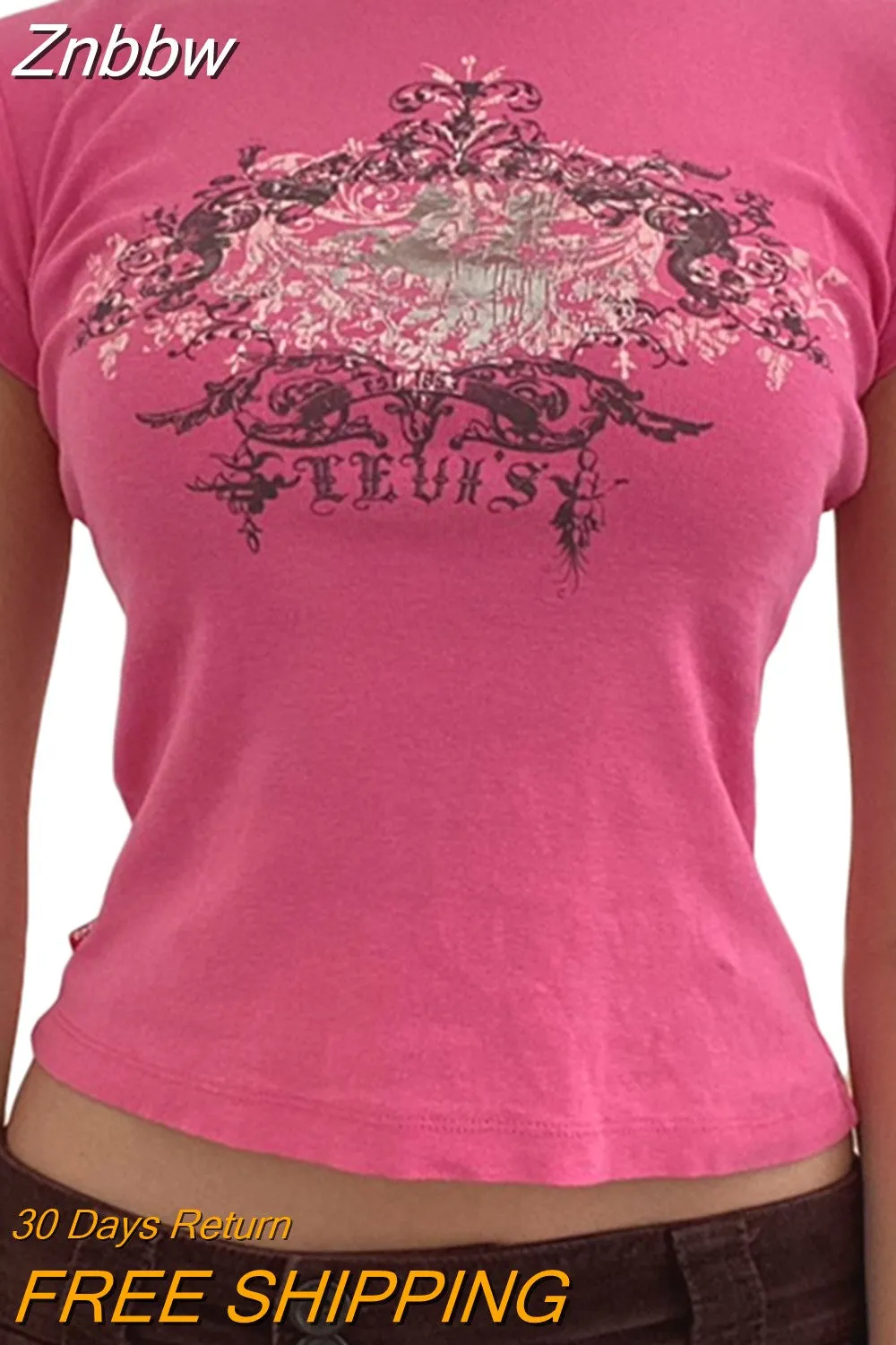 Znbbw Women Teen Girls Gothic Graphic Print Crop Tops T Shirts O-Neck Short Sleeve E-Girl Aesthetic Kawaii Crop Tees Tops Streetwear - Image 26