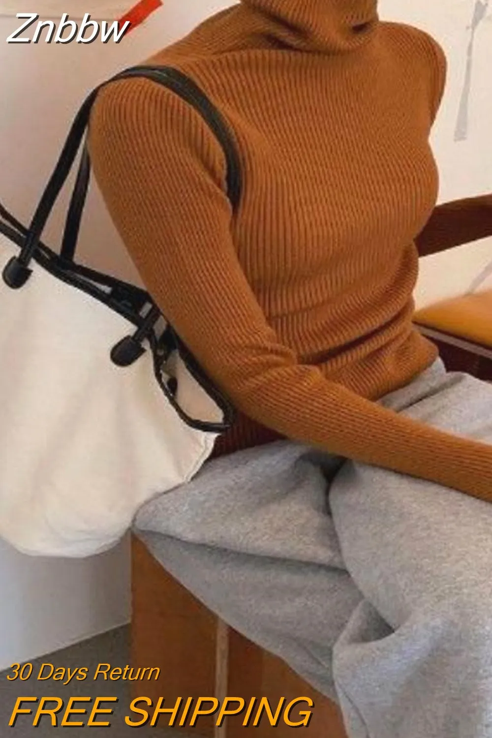 Znbbw Sweaters 2023 Autumn Winter Casual Soft Casual Soft Slim Knitted Pullove Soft Warm Jumper Y2K Long Sleeve Sweaters - Image 12