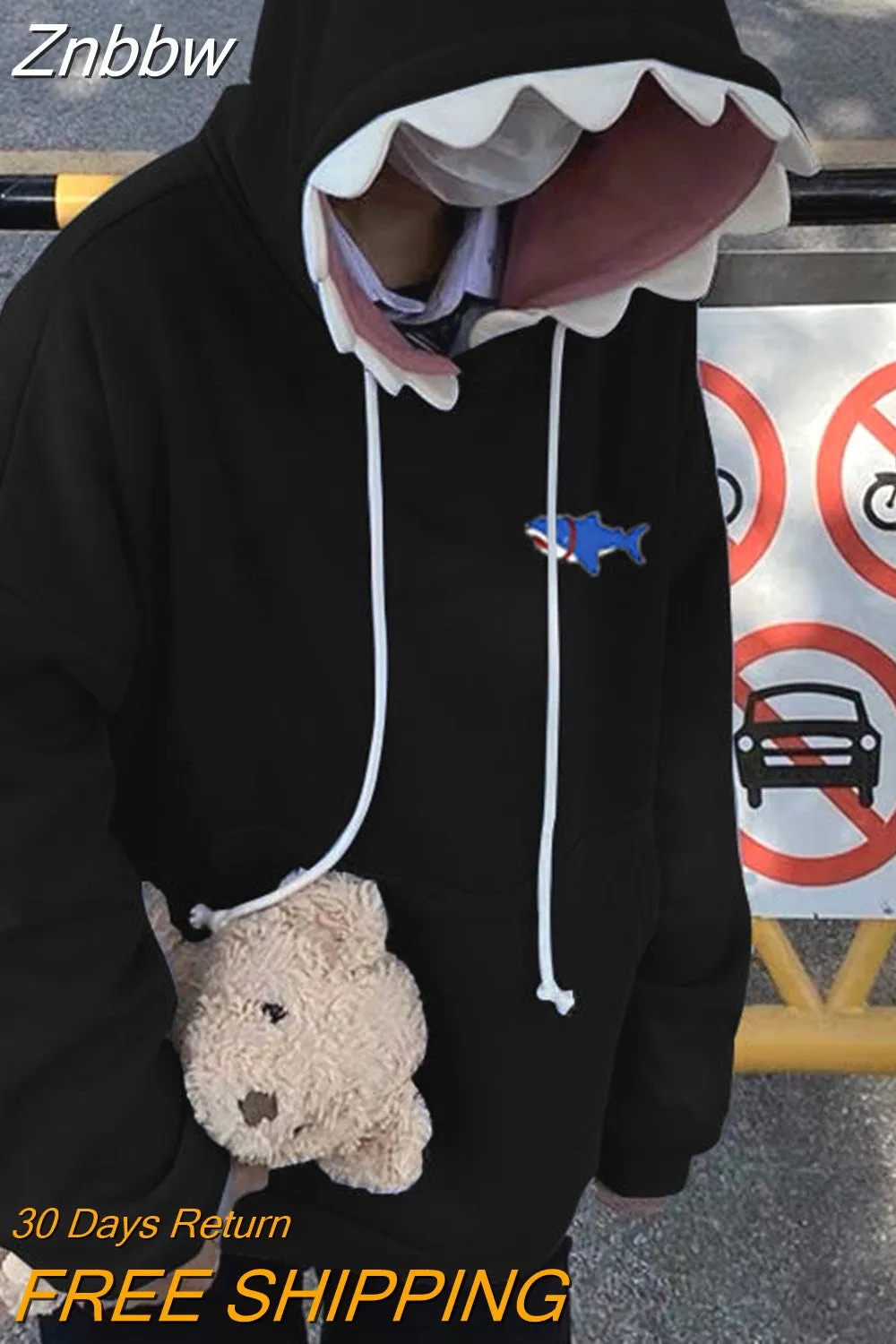 Znbbw Zip Hoodie Y2k Streetwear Loose Vintage Clothes Tops Harajuku Jacket Casual Gothic Oversized Cartoon Patchwork Top - Image 6