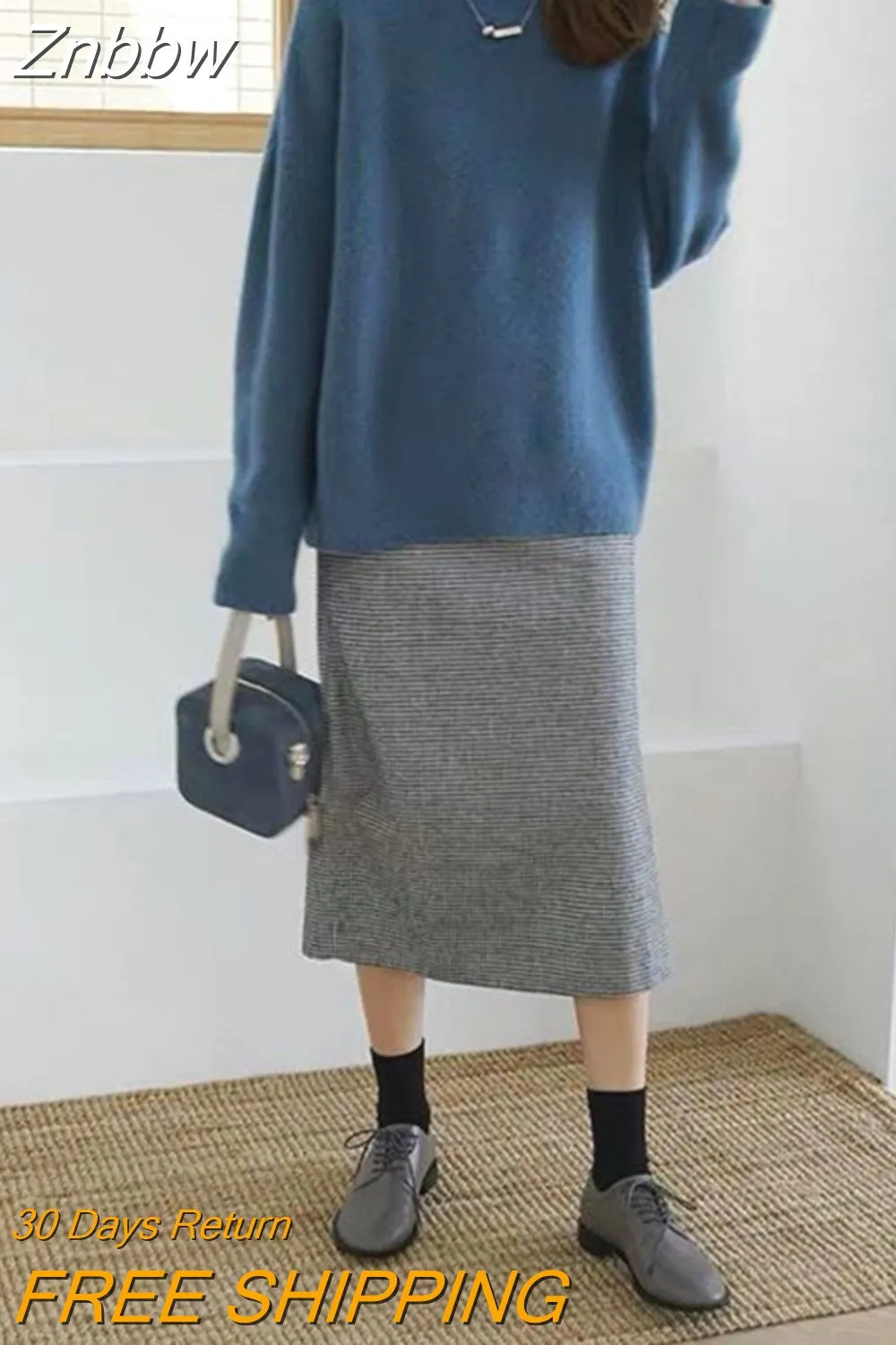 Znbbw Women Turtle Neck Cashmere Sweater 2023 Winter Korean Style Loose Warm Knitted Pullover Lady Casual Long Sleeve Oversize Jumpers - Image 3