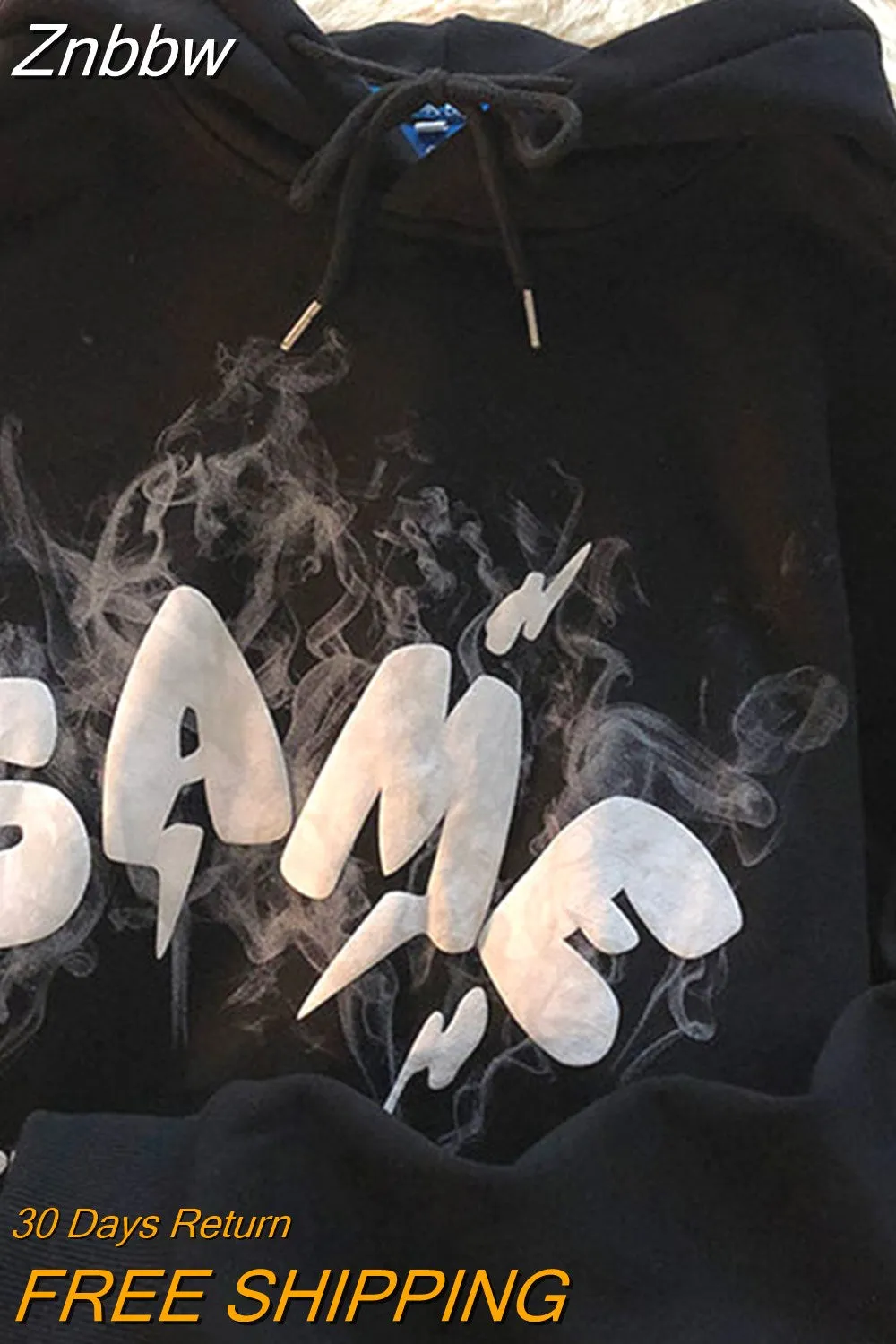 Znbbw Women Sweatshirts 2023 Autumn Funny Graffiti Monster Letter Print Anime Hoodies Fashion Harajuku Gothic Hooded Sweatshirts - Image 2