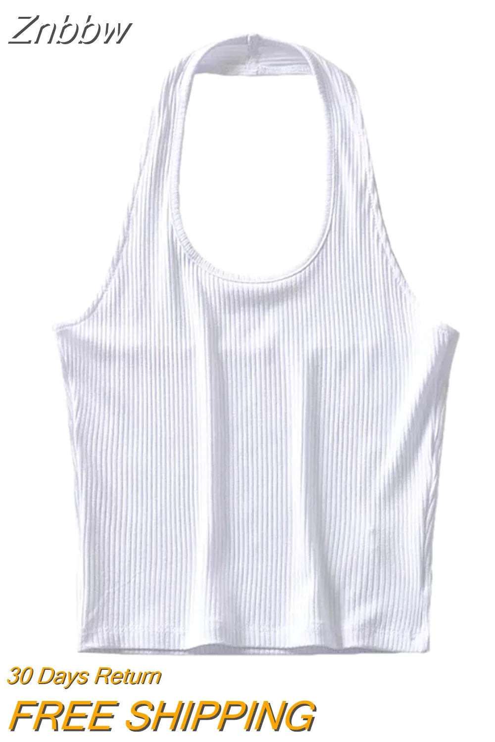 Znbbw Women Ribbed Crop Top With Halter Tank Top Women Summer Vintage Sleeveless Camis 90s Cool Girls Streetwear Green Soft Tees - Image 7