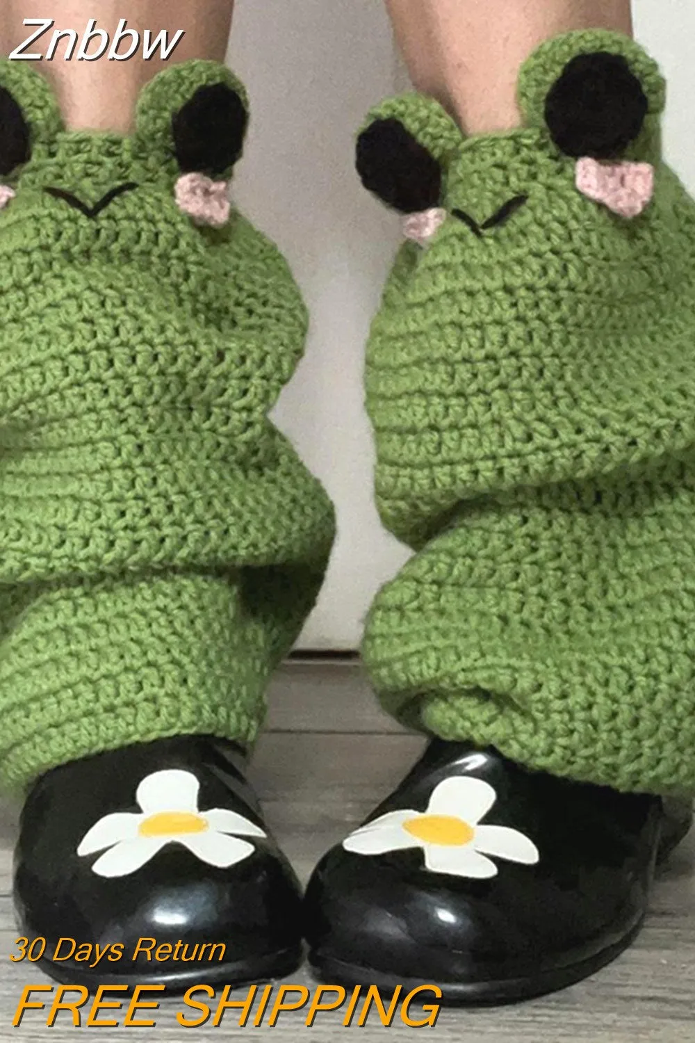 Znbbw Women Kawaii Knit Leg Warmers Contrast Color Cute Knee High Socks Aesthetic Boot Cuffs Cover for Streetwear Clothes Accessories 0410 - Image 8