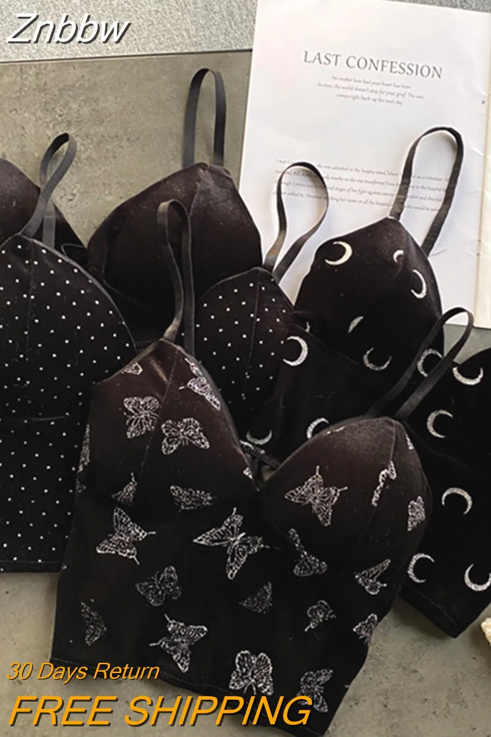 Znbbw Women Retro Velour Strap Tops Summer V Neck Sleeveless Backless Slim Tank Top Chic Print Sexy Off Shoulder Short Camis