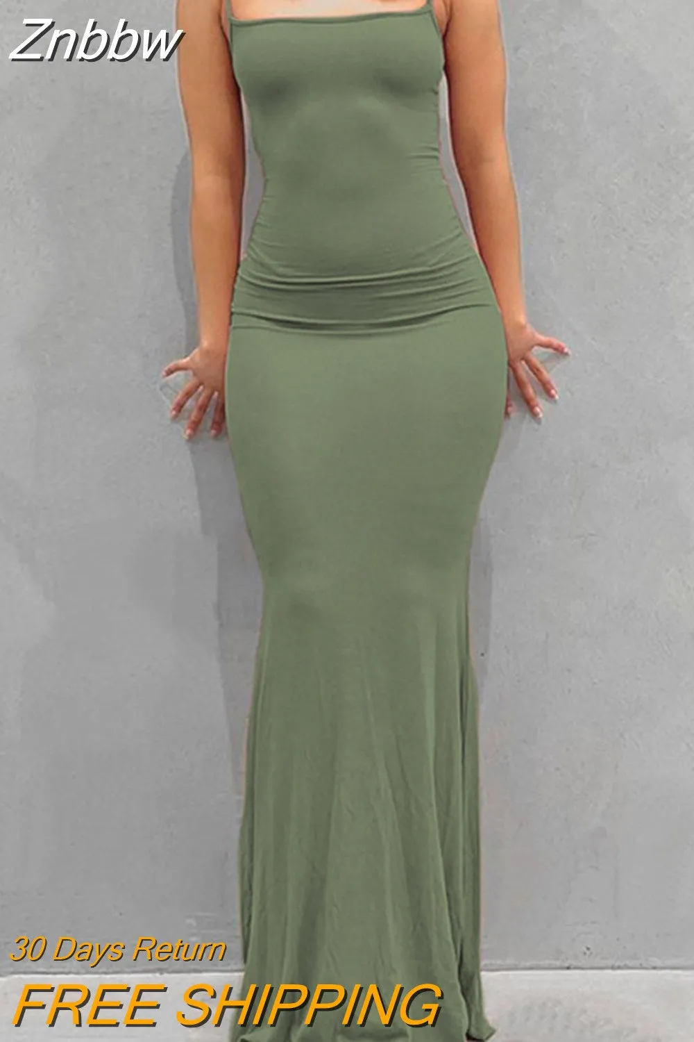 Znbbw Dresses for Women Strap Backless Long Maxi Dresses Sleeveless Sexy Skinny Casual Elegant Summer Dresses Woman 2023 - Image 7