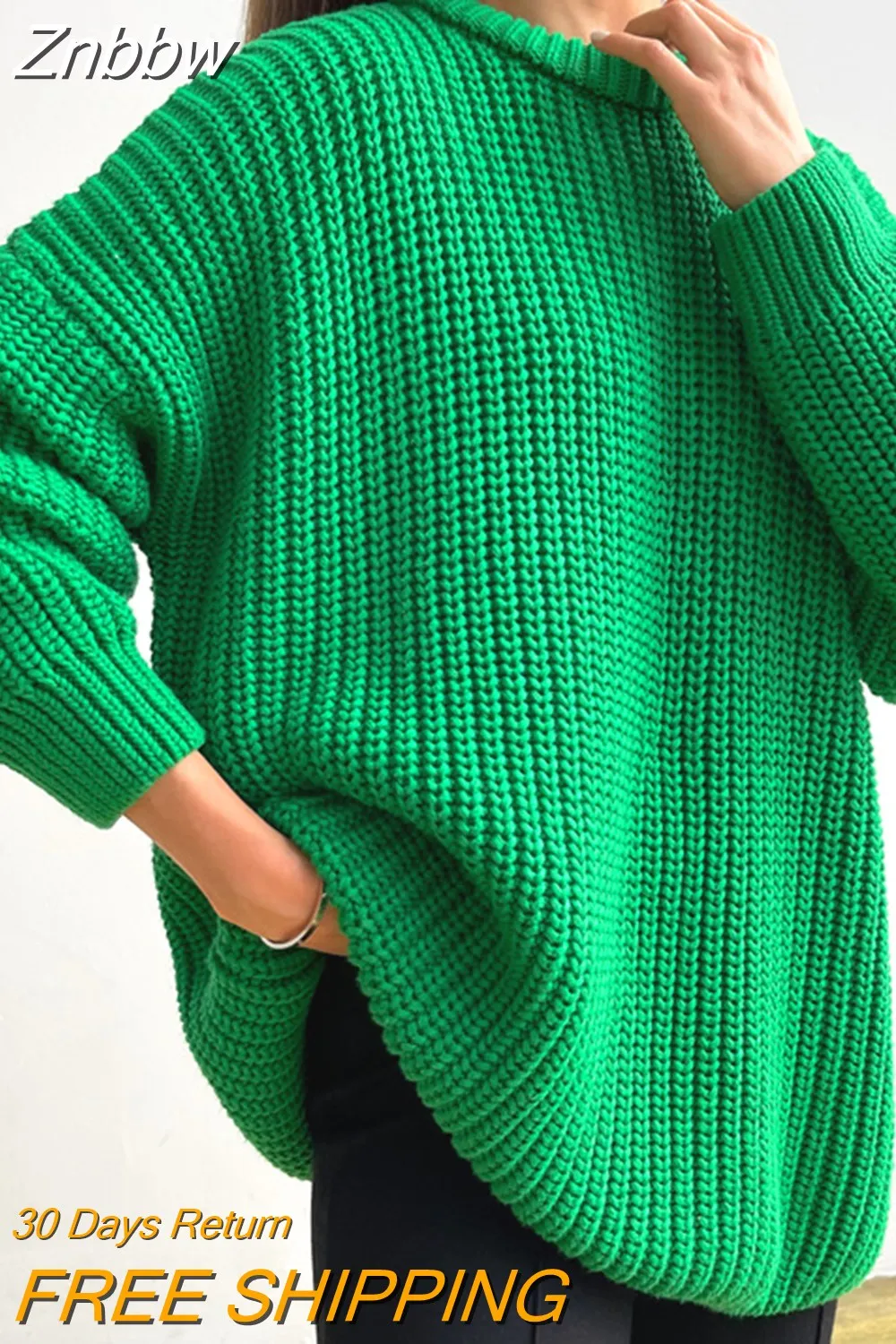 Znbbw O Neck Sweater Women 2023 Autumn Winter Warm Casual Loose Solid Pullovers Basic Soft Elegant Knitwear Jumper Sweaters - Image 7