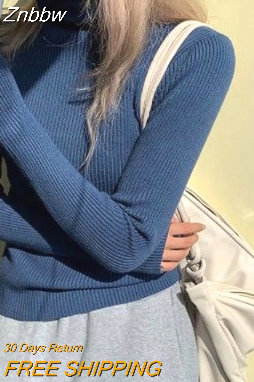 Znbbw Sweaters 2023 Autumn Winter Casual Soft Casual Soft Slim Knitted Pullove Soft Warm Jumper Y2K Long Sleeve Sweaters - Image 6