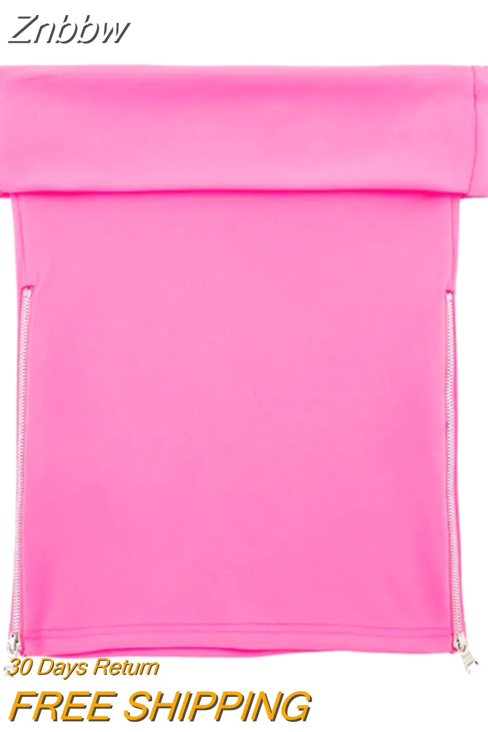 Znbbw 2023 Side Zipper Cropped Bustier Tops Summer Strapless Corest Women Tank Top Sleeveless Party Club Crop Tops F38 - Image 6