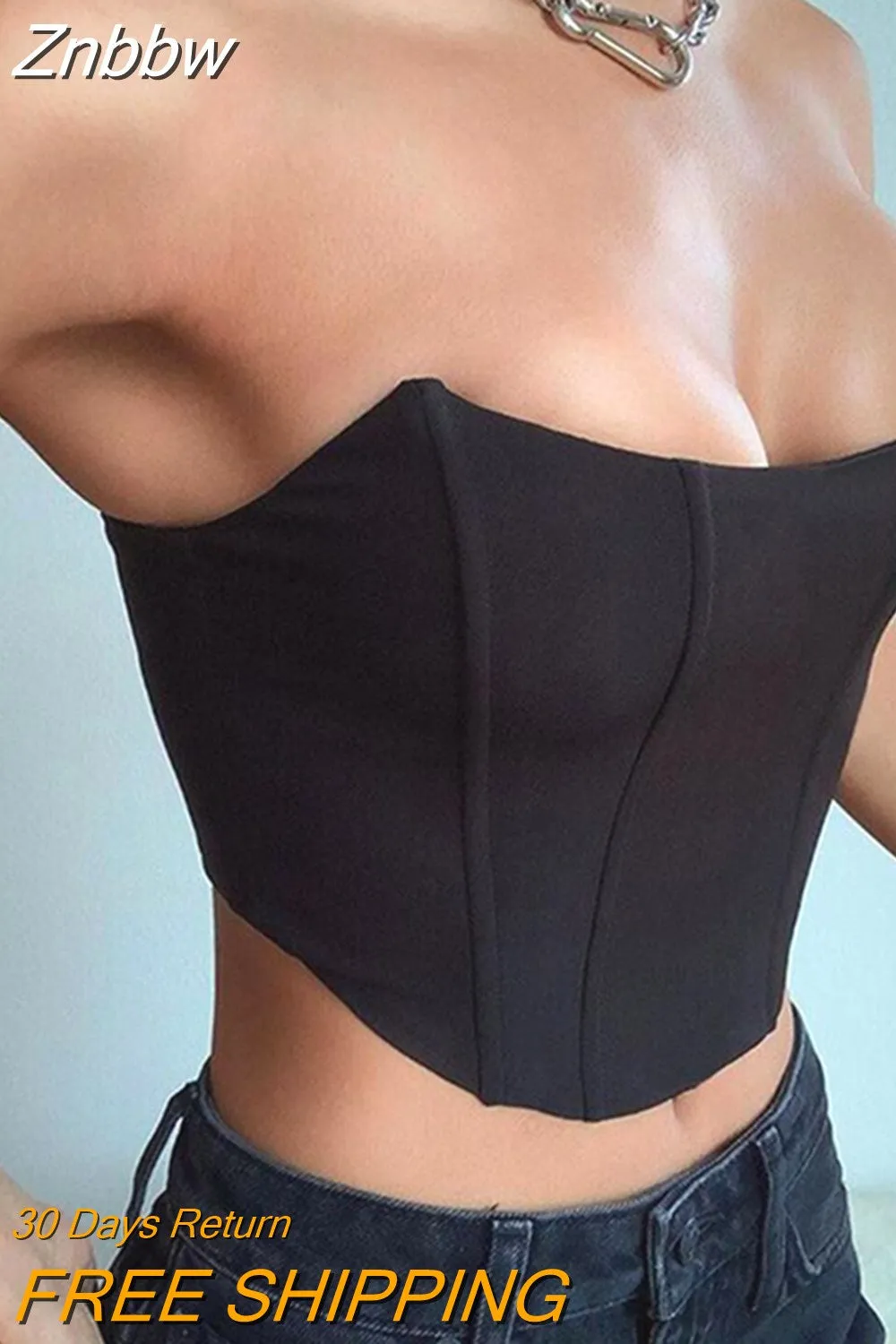 Znbbw Off Shoulder Velvet Fashion Sexy Corset Crop Tops Vest Female Underwear Backless Bustier Top Solid