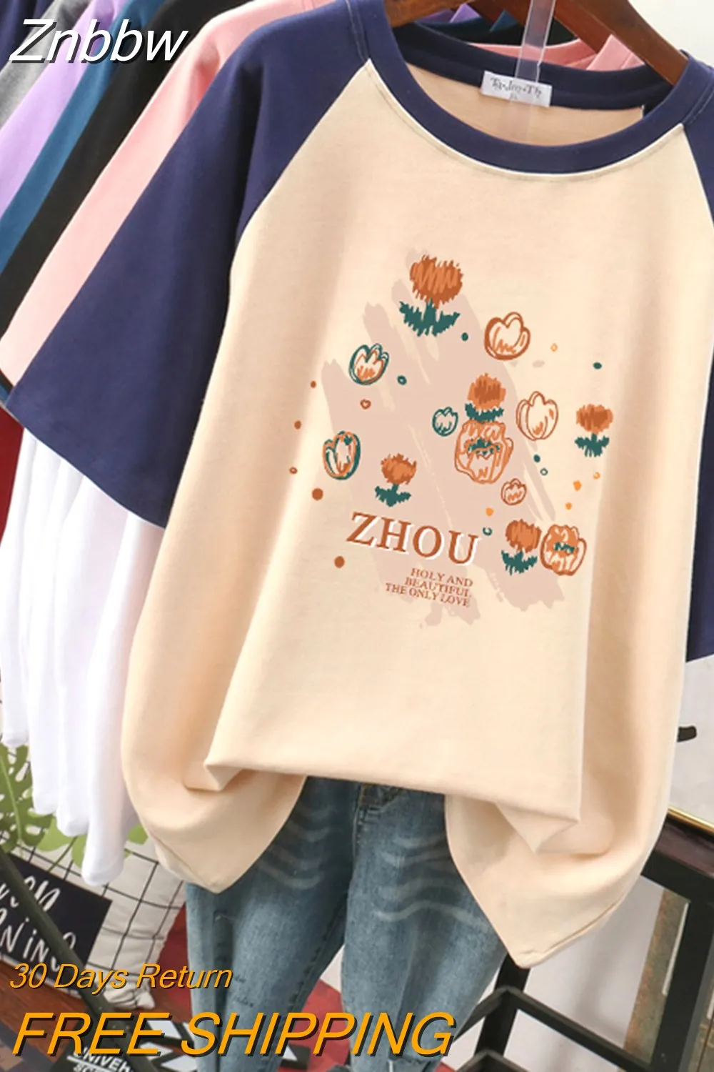 Znbbw 100% Cotton L-3XL T Shirt Plus Size Print Tshirt Short Sleeve Patchwork Women Top Summer Couple O Neck Oversize T Shirts - Image 3