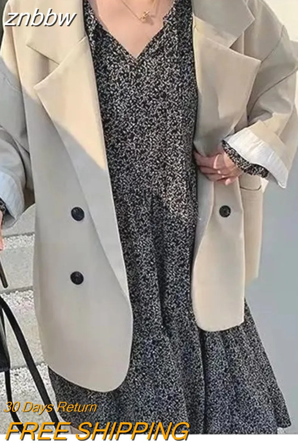 znbbw 2023 Autumn Casual Long Sleeve Blazer Women Korean Style Oversize Ladies Suit Blazers Work Female Clothing Jacket Coat - Image 4