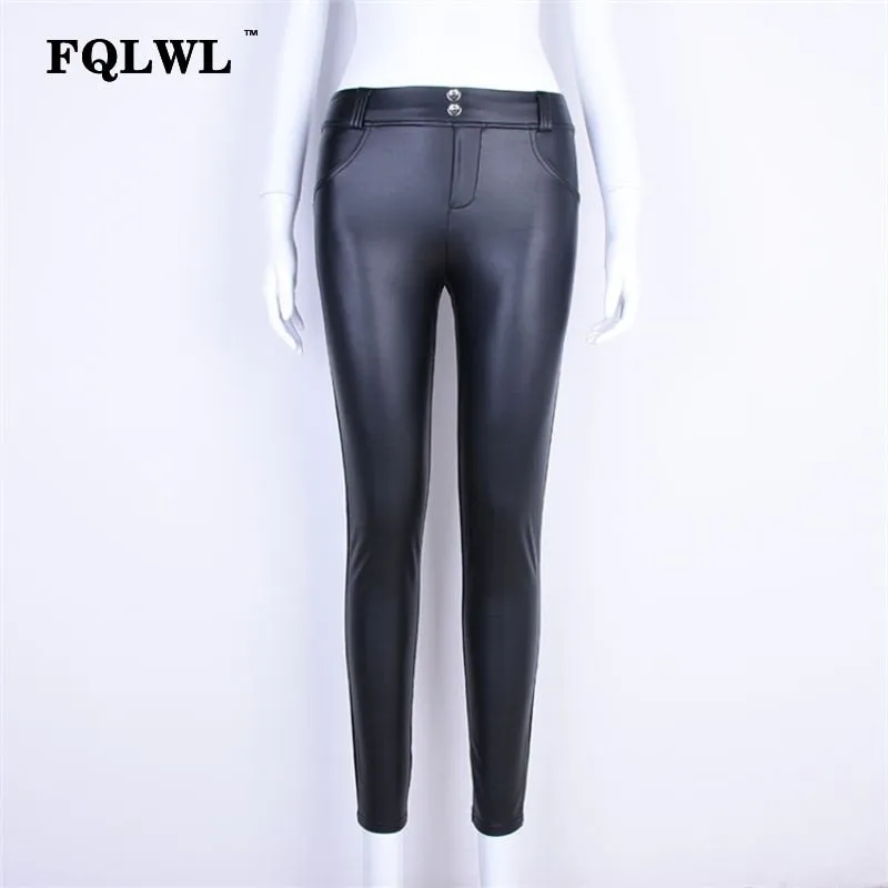 znbbw Faux Pu Leather Leggings Women Leggins High Waist Sexy Black Leggings Push Up Jegging Warm Winter Leggings Women Pants 0410 - Image 9