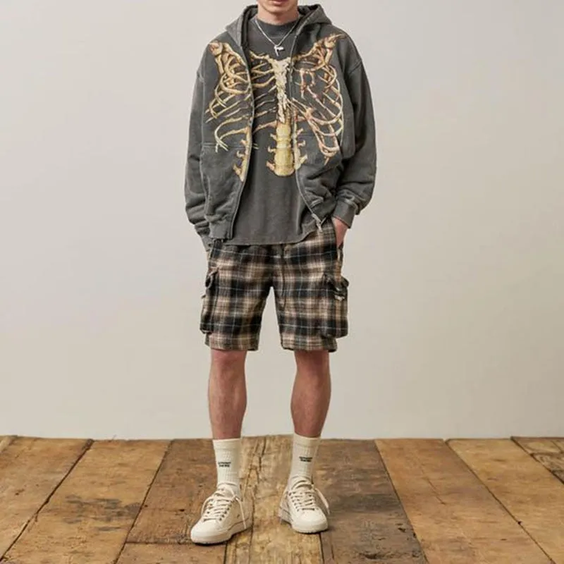 Znbbw Y2K Harajuku Anime Gothic Hoodies Korean Style Loose Skull Print Goth Grunge Long-sleeved Hooded Coat Solid Color Retro - Image 2