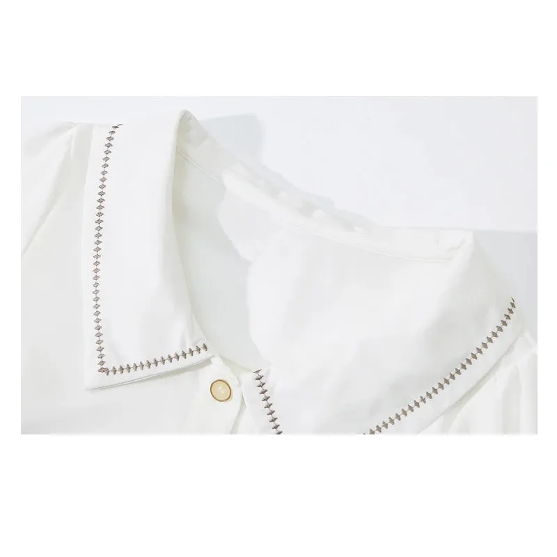 Znbbw Women White Blouse Short Sleeve Chiffon Blouse Shirt Tops Blouse Women Blusas Mujer De Moda 2023 Blouses Femme Shirts F93 - Image 5