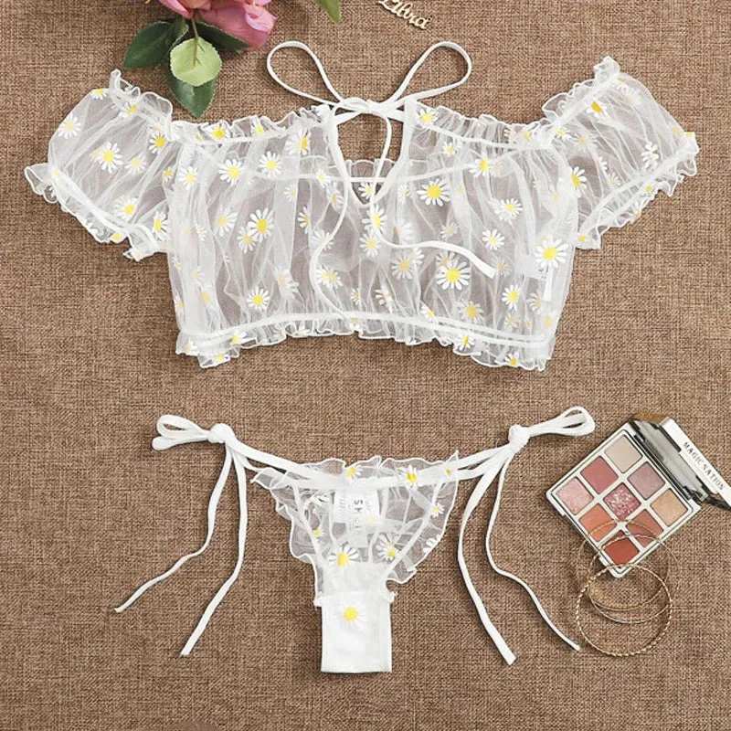 Znbbw Women Sexy Lingerie Sheer Floral Print Off-Shoulder G Thong Women's Underwear Panties Exotic Ses Erotic Costumes Sexy Sleepwear - Image 6