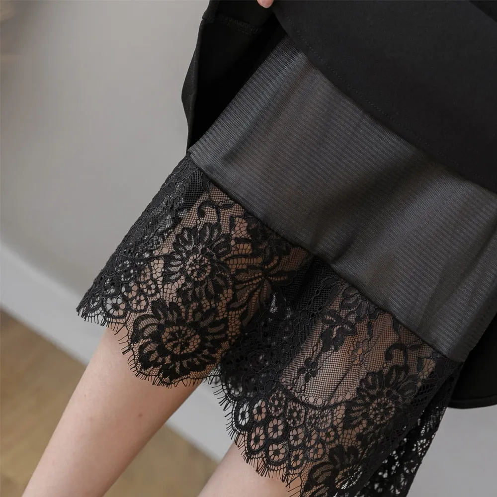 Znbbw Women Skirts Sexy Lace Patchwork Mermaid Skirts High Waist Stretch Office OL Black Midi Skirt Ladies Casual Party Skirt - Image 4