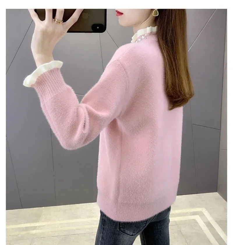 Znbbw Autumn Winter Thick Sweater Women Knitted Ribbed Pullover Sweater Long Sleeve Fasion Slim Jumper Soft Warm Pull Femme - Image 6