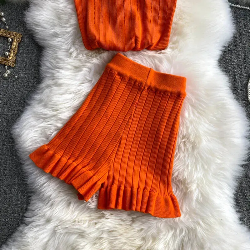 Znbbw Women's Knitting O-neck Off-shoulder Tank Tops Female Bodycon Knitted Buttons Camisole Sleeveless Tee shirts Women - Image 17