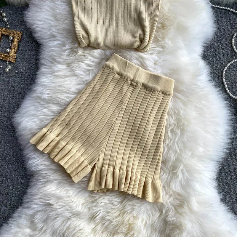 Znbbw Women's Knitting O-neck Off-shoulder Tank Tops Female Bodycon Knitted Buttons Camisole Sleeveless Tee shirts Women - Image 11