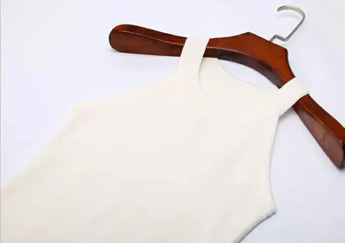 Znbbw Women Slim Knitting Halter Camisole Tops Female Bodycon Knitted Tanks Sleeveless Basic Solid T shirts 8017 - Image 10