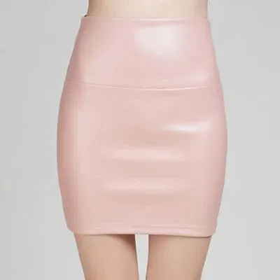 Znbbw Women Mini Faux Leather Solid Pencil Skirts High Waist PU Skirts Slim Short Skirt Bottoms Female - Image 12