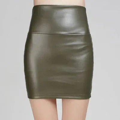 Znbbw Women Mini Faux Leather Solid Pencil Skirts High Waist PU Skirts Slim Short Skirt Bottoms Female - Image 10