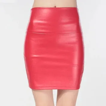 Znbbw Women Mini Faux Leather Solid Pencil Skirts High Waist PU Skirts Slim Short Skirt Bottoms Female - Image 15