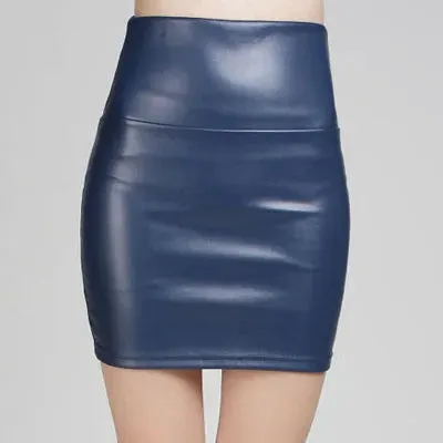 Znbbw Women Mini Faux Leather Solid Pencil Skirts High Waist PU Skirts Slim Short Skirt Bottoms Female - Image 11