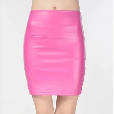Znbbw Women Mini Faux Leather Solid Pencil Skirts High Waist PU Skirts Slim Short Skirt Bottoms Female - Image 17