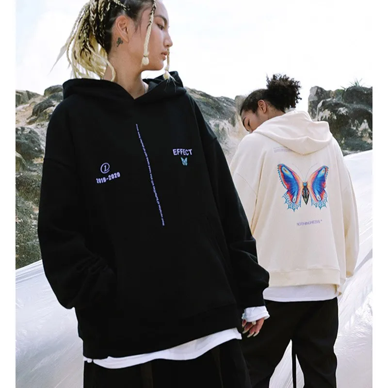 Znbbw Women Hip Hop Hoodies Sweatshirts butterfly Print Gothic Long Sleeve Zip Hoodie Y2k jacket women hoodies Korean Punk Pullover - Image 2