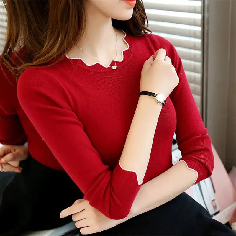 Znbbw Autumn New Women's Sweaters Women's Head Set Inside Long-sleeved Sweater Slim Bottoming Shirt Was Thin - Image 3